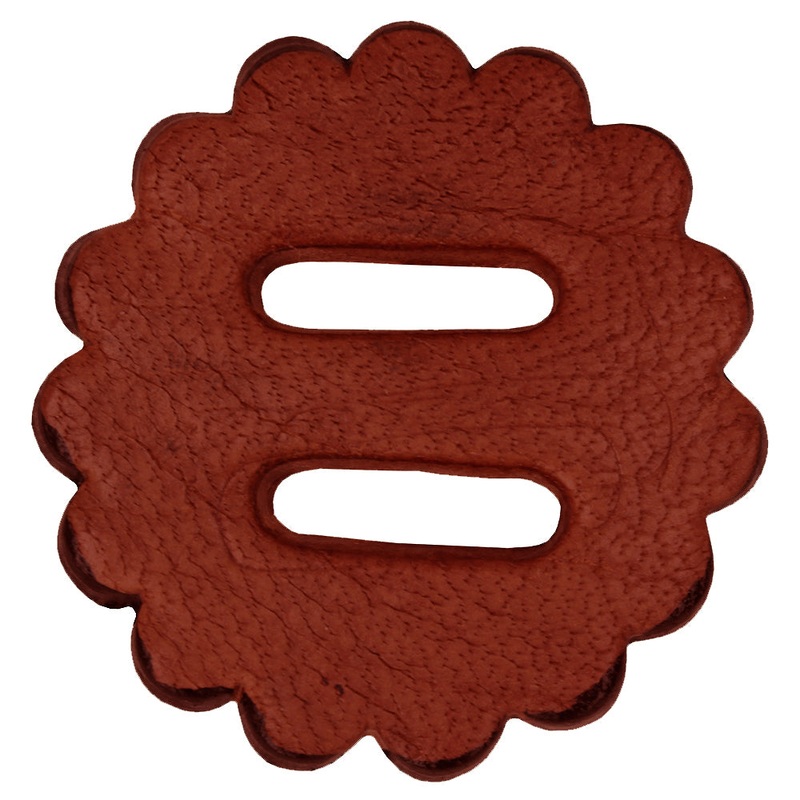Hilason Slotted Scalloped Leather Rosette Concho Saddle Tack Mahogany 1-3/4″