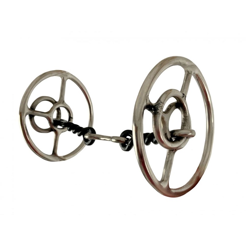 Showman Double Ring Single Joint Sweet iron Dog Bone Snaffle Bit with 5 Mouth