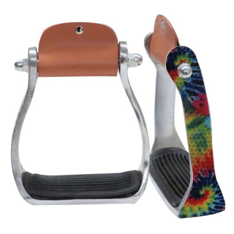 #20157: Showman  Shimmering tie dye print stirrup