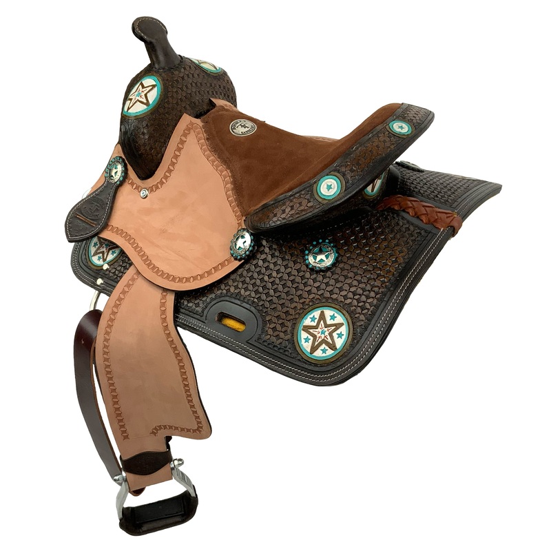 Double T Buckaroo Barrel Style Saddle Set – 12 Inch