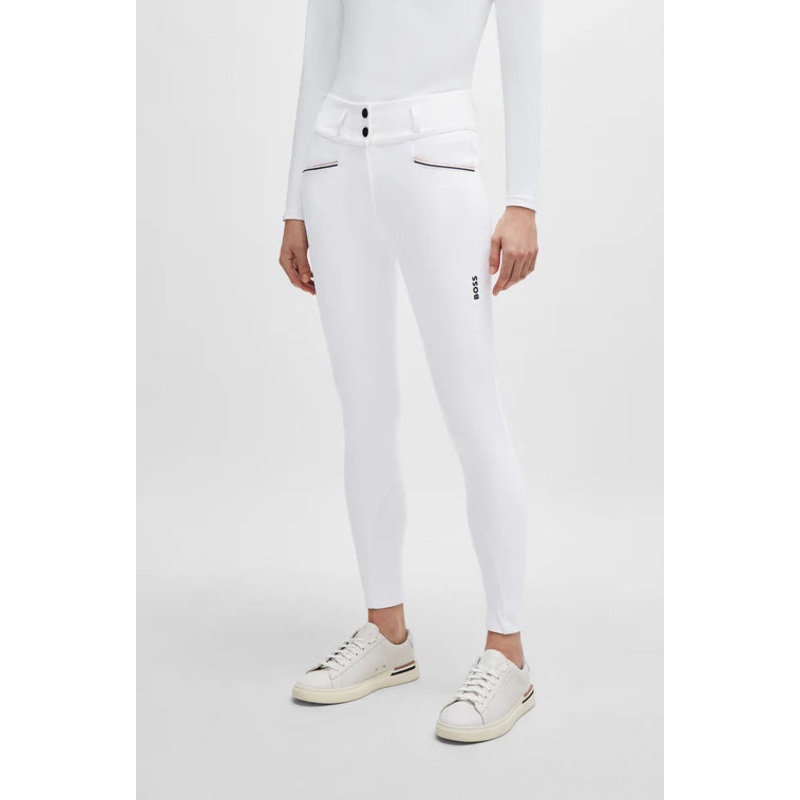 Ladies High Waist Breeches with Knee Grip Hannah White