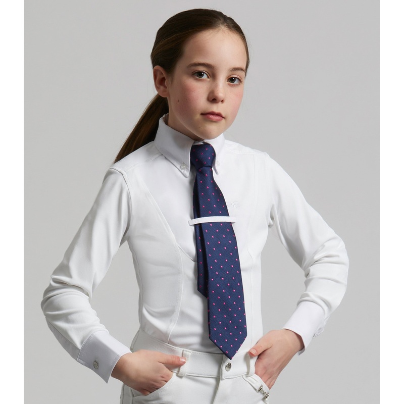 Tessa Girls Long Sleeve Show Shirt White