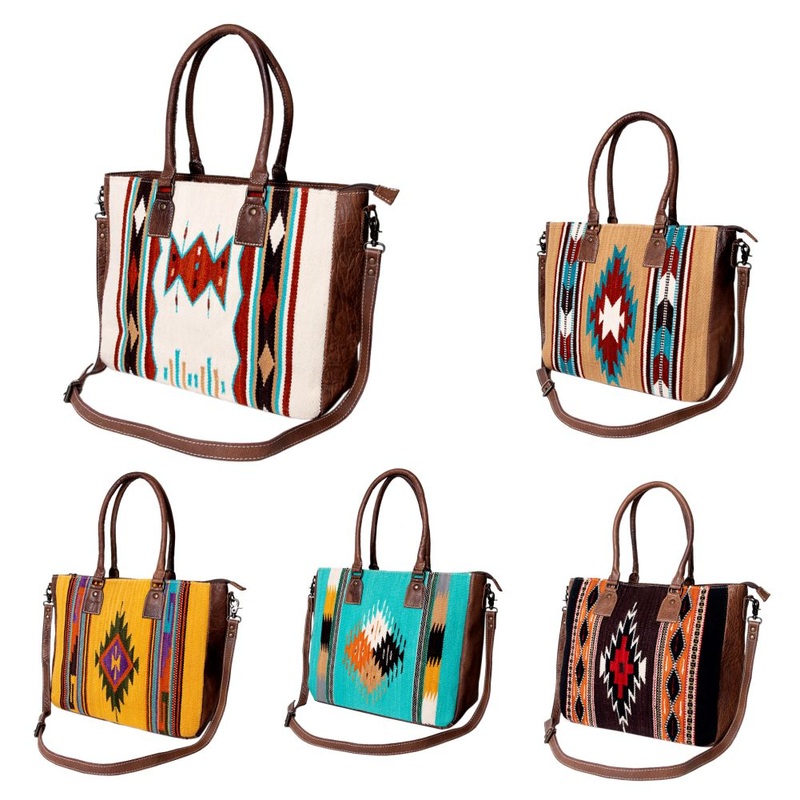American Darling ADBG1005A Tote Saddle Blanket Genuine Leather women bag western handbag purse