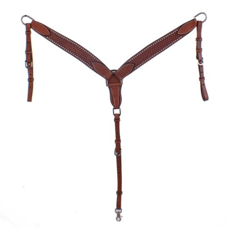#ST-118: Showman  Argentina cow leather basket tooled breastcollar