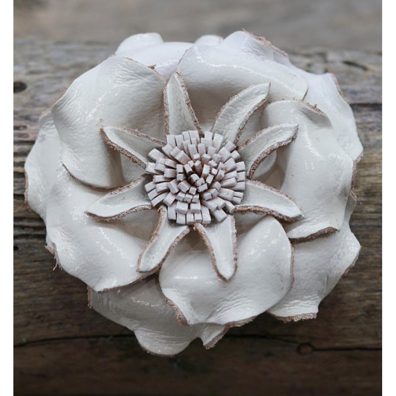 White Gardenia Leather Flower
