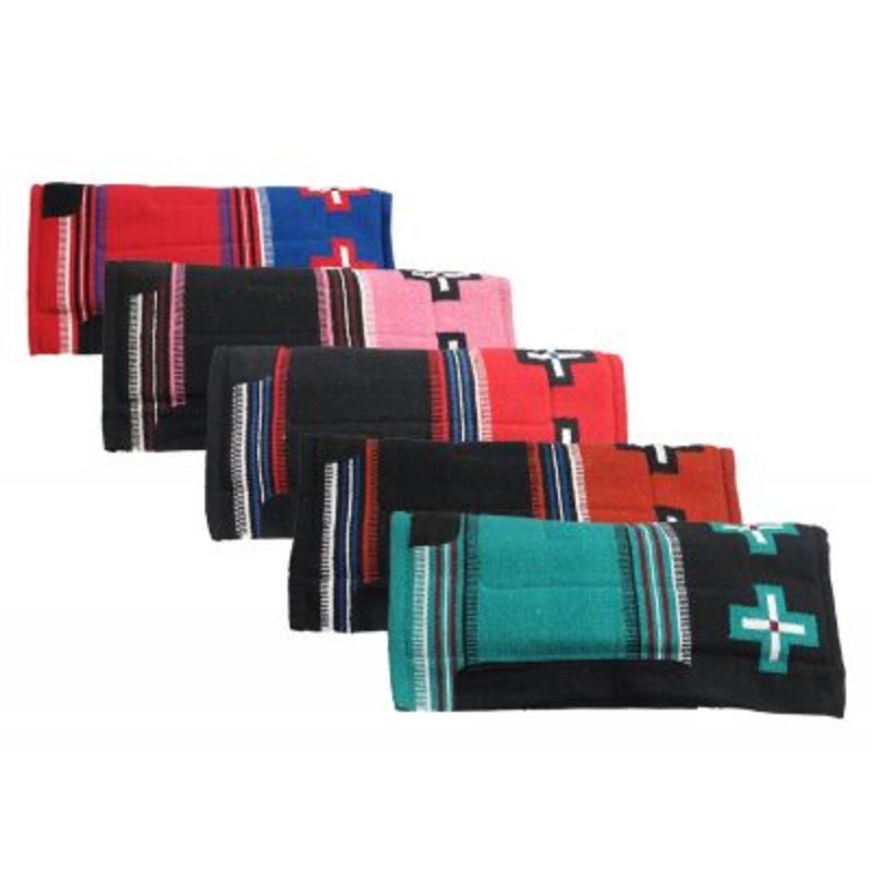 #6088: Showman  32″ x 34″ Woven saddle pad with fleece bottom and oversized wear leathers