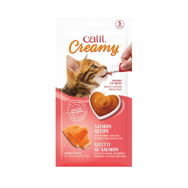 Catit Creamy Lickable Cat Treat Salmon 15 g – 5 Pack