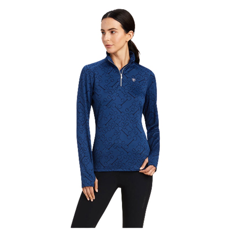 10041216 Ariat Women’s Prophecy 1/4 Zip Long Sleeve Baselayer – Estate Blue