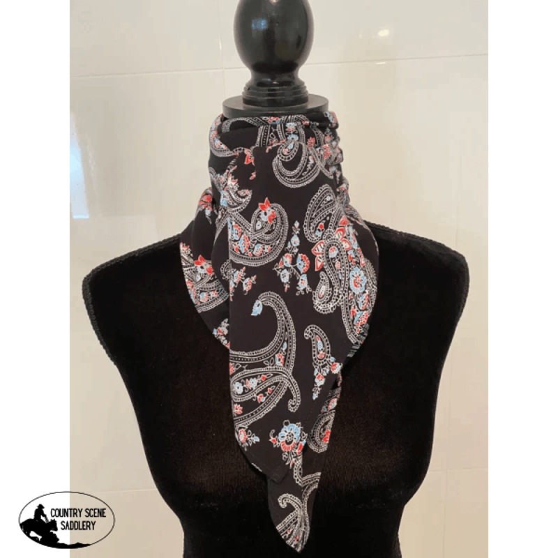 A7298 – Black Paisley Rawhide Scarf