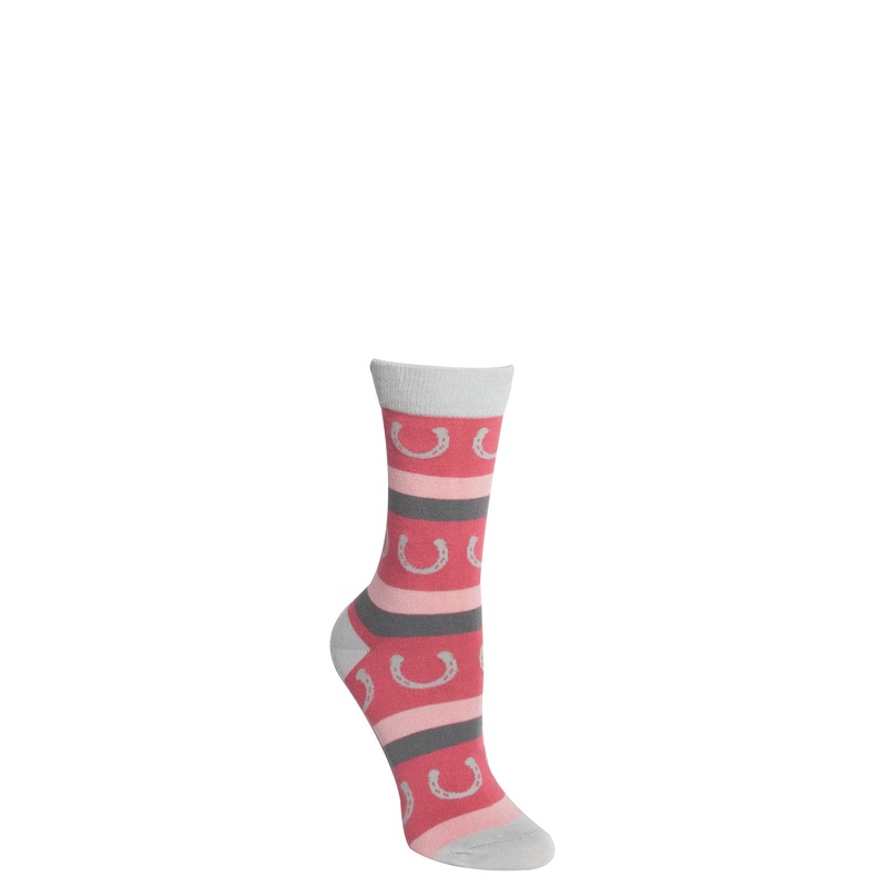 Bamboo Crew Sock – Confetti Stripe Horseshoe