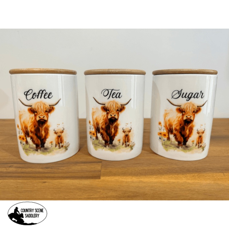 Country Storage Canisters -Mum & Calf Highland Collection