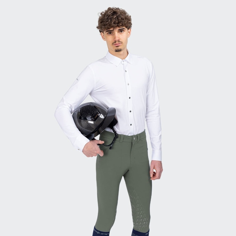 Mens Milo Star Breeches | Knee Grip | Earth Green