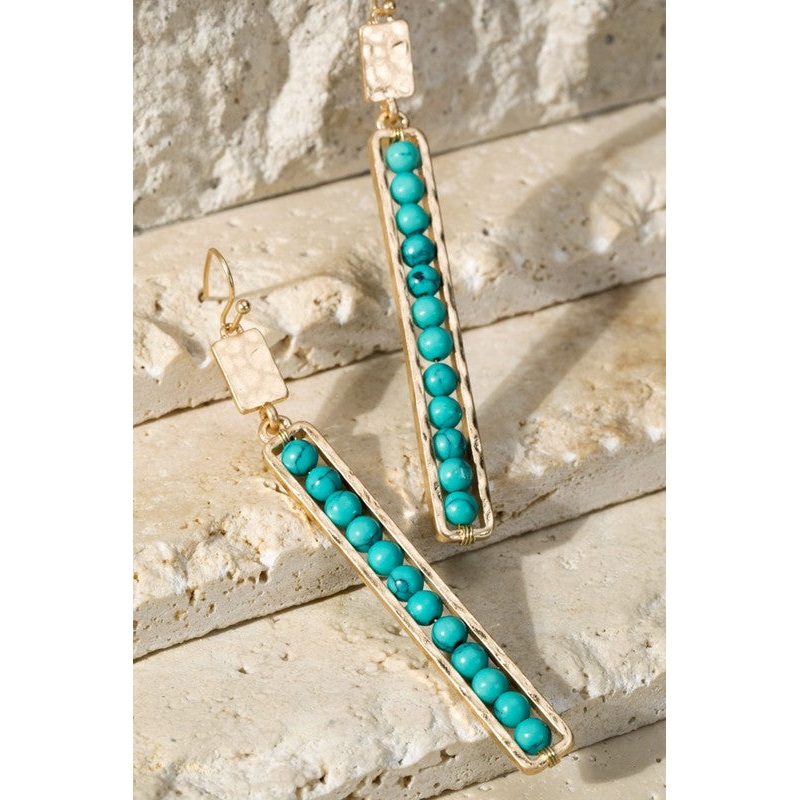 Natural Stone Beaded Earrings