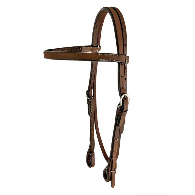 Showman Argentina cow leather browband headstall with cowboy ties