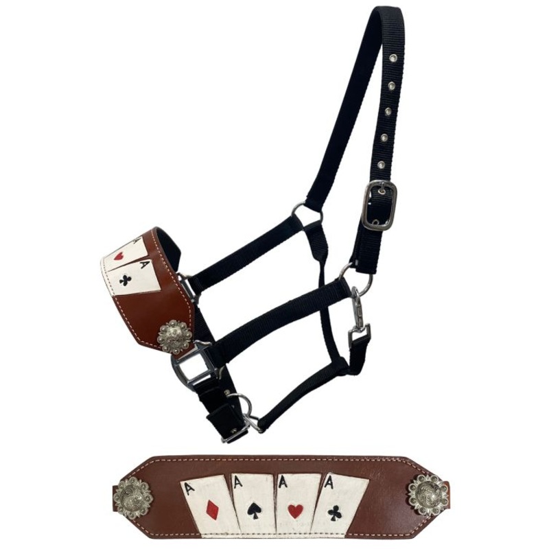 Showman ‘Four of a Kind’ Black Nylon Bronc Nose Halter