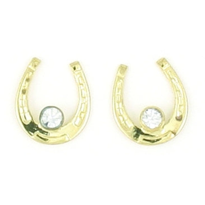 Finishing Touch Horseshoe with Large Stone Earrings