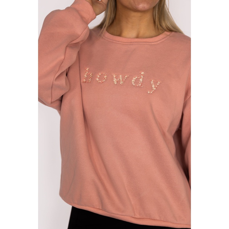 “Howdy” Peach Sweatshirt