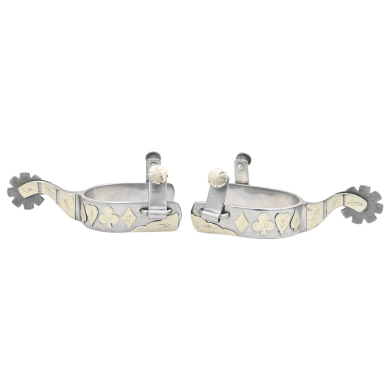 Tough 1 Sweet Iron Spurs with Poker Suits Design