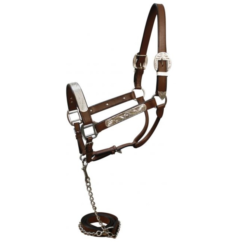#5783: Horse size show halter with matching lead
