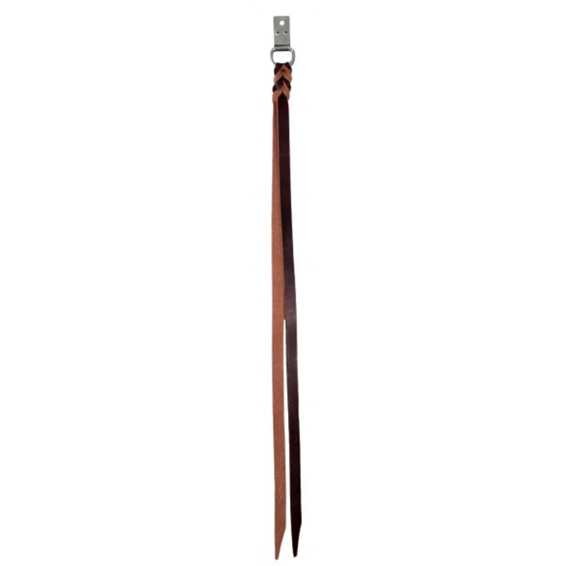 #175167: Complete Leather saddle string with saddle dee and clip
