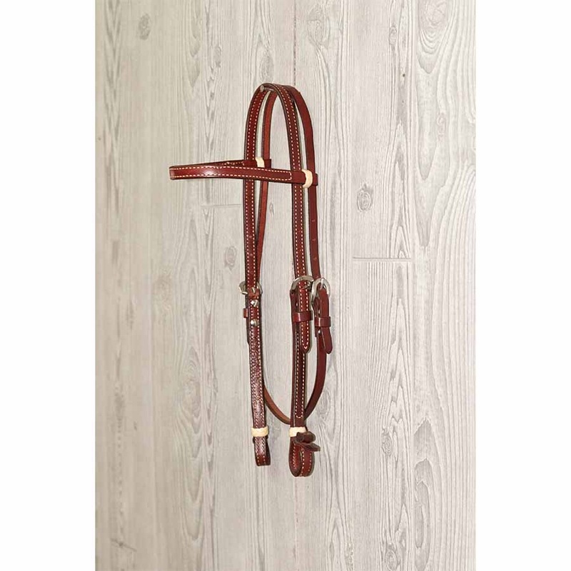 Brow Headstall – Plain W/Ss Hardware & Buttons