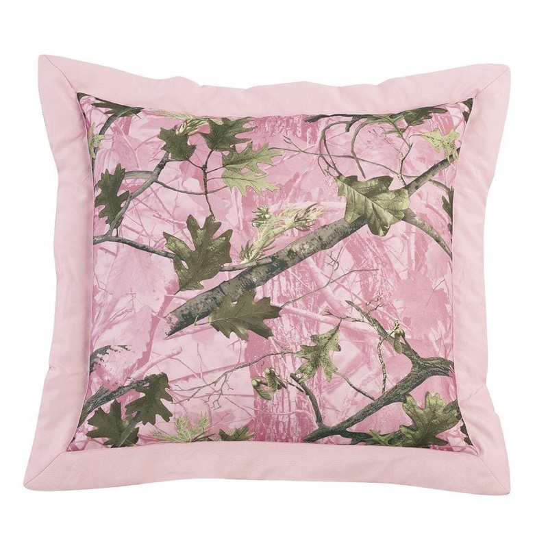 Camo Euro Sham, Pink-FREE SHIPPING