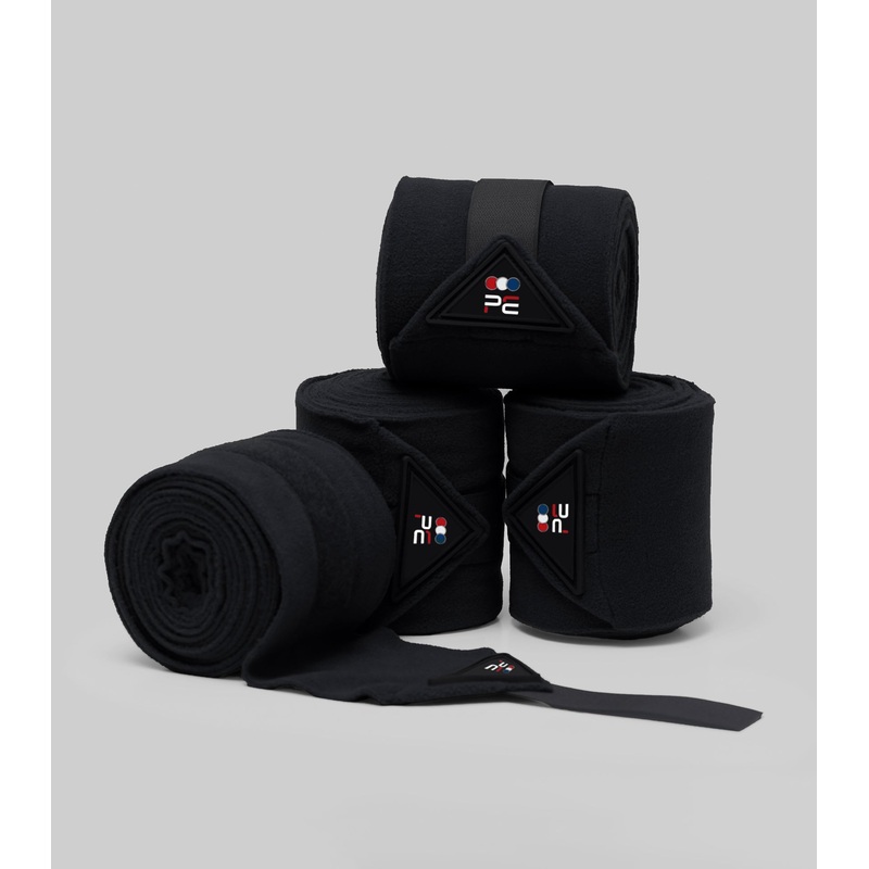Horse Polo Fleece Bandages Black