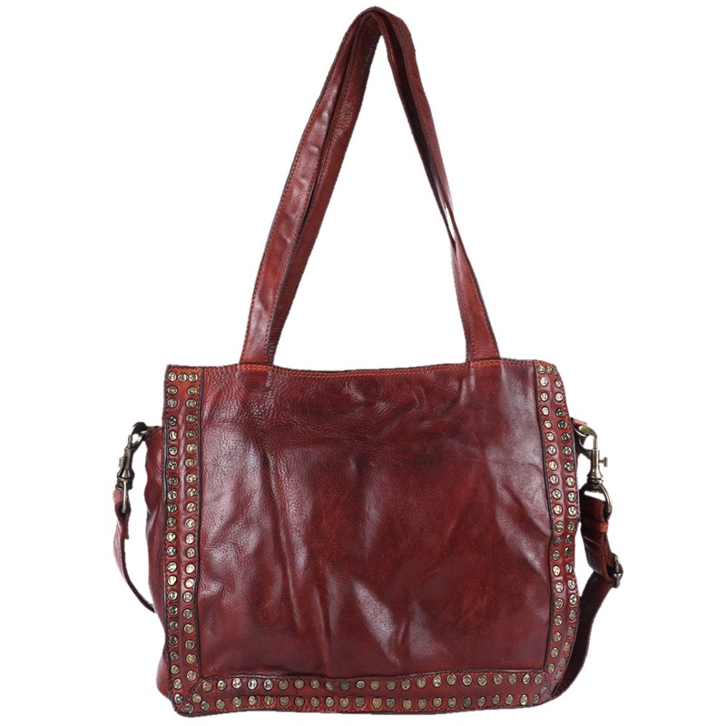 Spaghetti Western Swc133Cg Tote Vintage Handmade Drum Dyed Genuine European Cowhide Leather Women Bag WesternHandbagPurse
