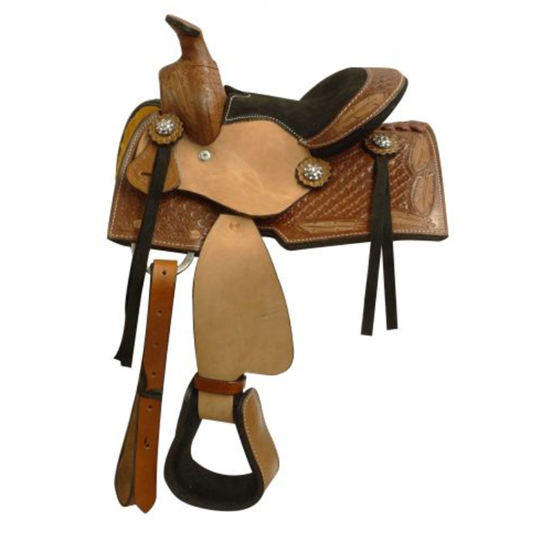 8 Pony Saddle with Feather Tooling