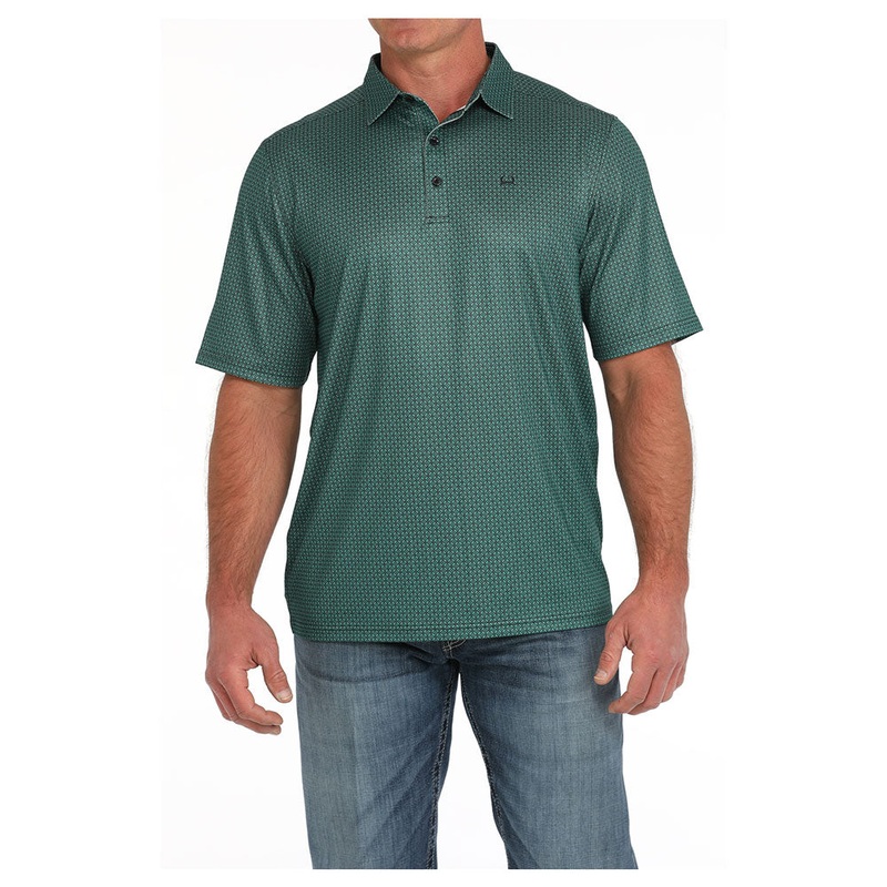 MTK1863042 Cinch Men’s ArenaFlex Polo Shirt – Turquoise Print