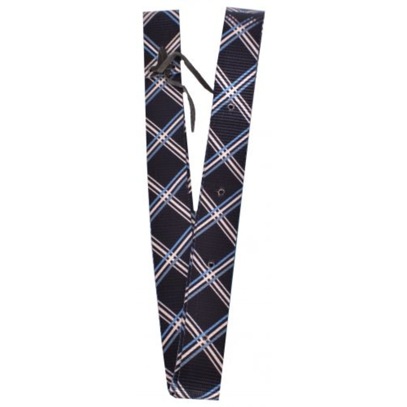 #NH-27: Showman Nylon Tie Strap with navy plaid design