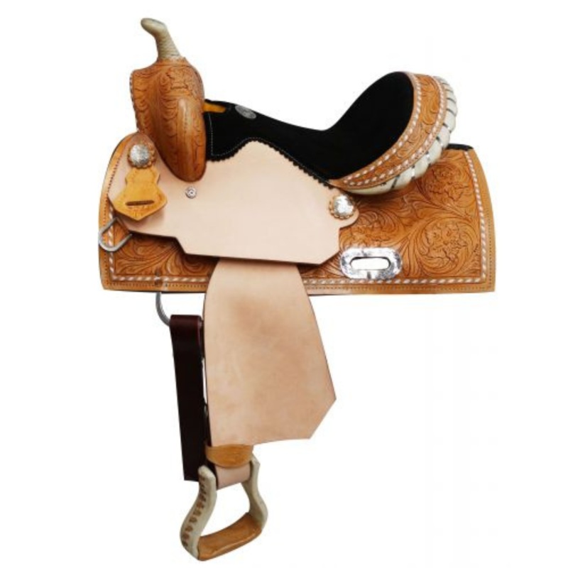 13″ DOUBLE T  YOUTH SADDLE WITH BUCK STITCH TRIM