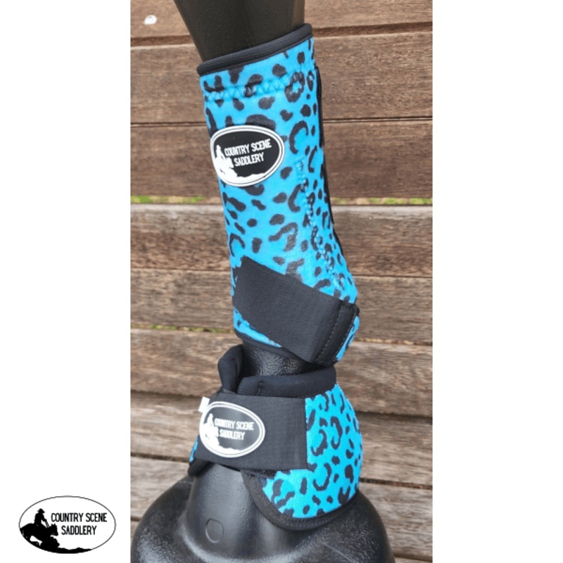 CSS Teal Cheetah Boots/Set of four + bells