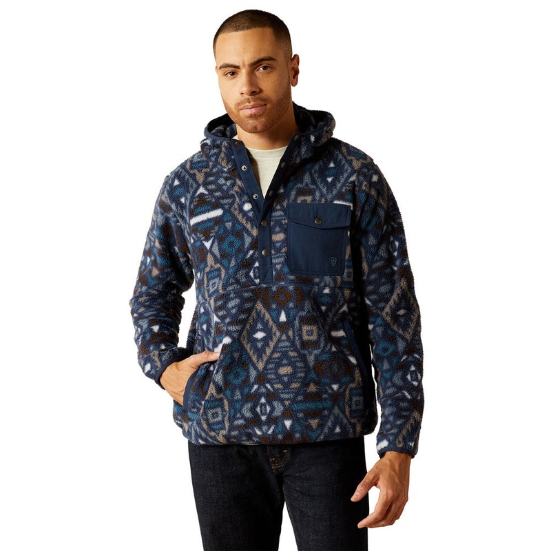 10052996 Ariat Men’s Polar Bear Fleece Hoodie – Navy Southwest