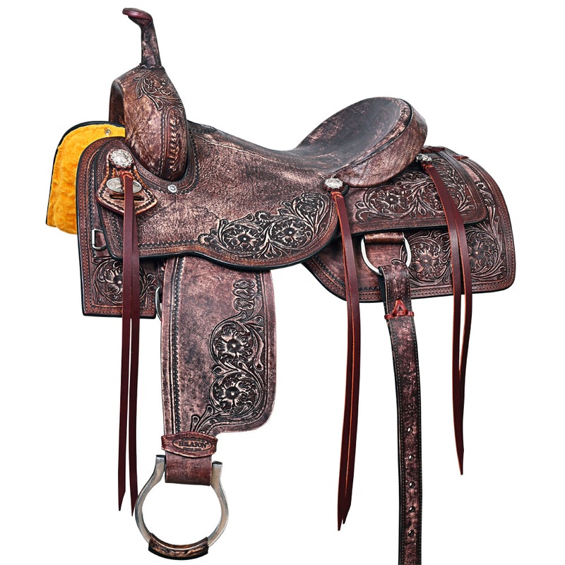 16 In HILASON Horse Cutting Cutter Trail Pleasure American Leather Saddle