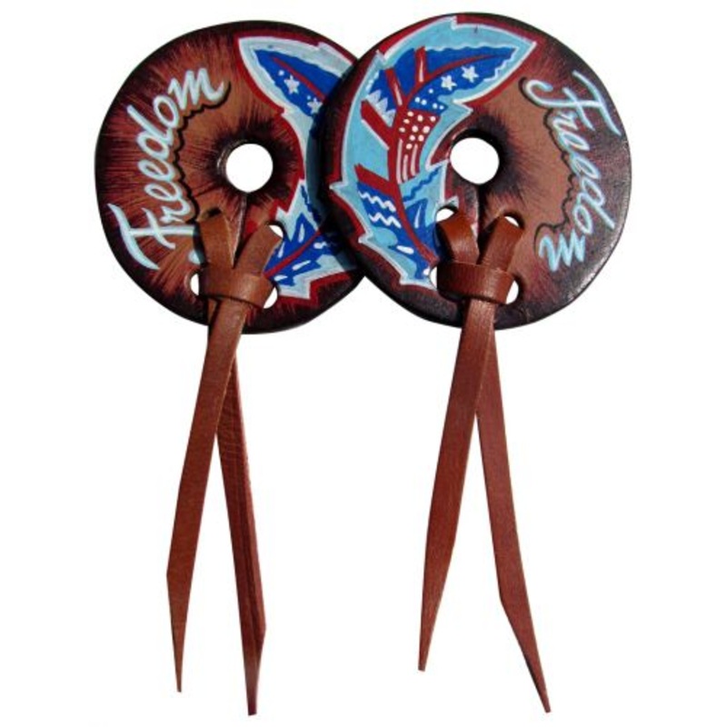 #176719: Hand Painted “Freedom” Feather designBit Guards