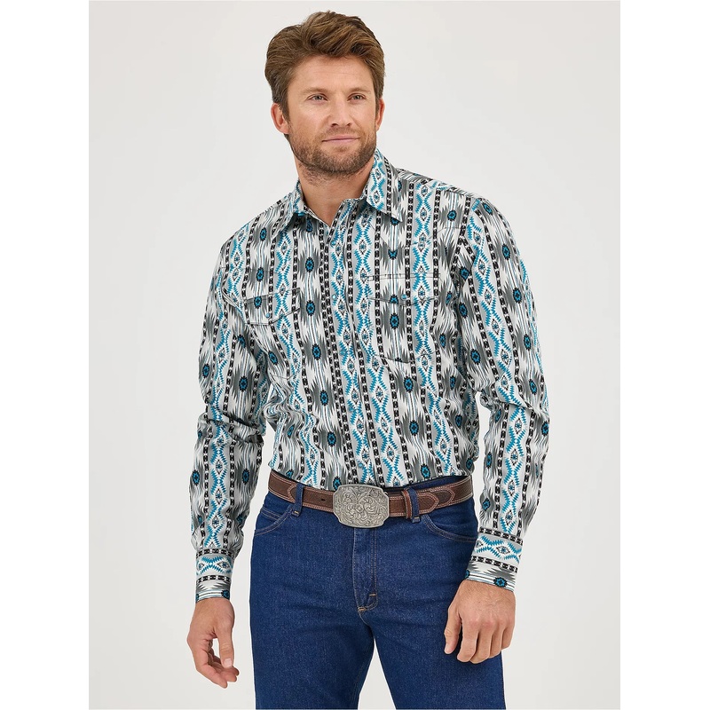 Checotah Western Shirt by Wrangler ~ Gray