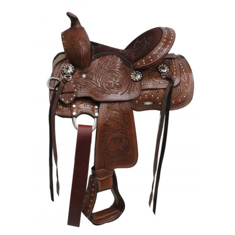 Double T Youth Saddle with Floral Tooling – 10 Inch