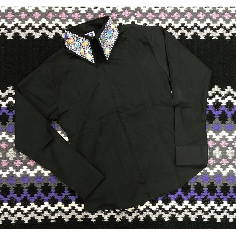 38282 Royal Highness Children’s Zip Front Show Shirt with Studded Collar