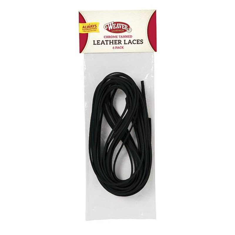 Leather Lace Pack, Black, 3/16″ x 72″