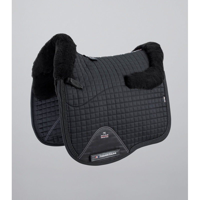 Pony Close Contact Merino Wool Half Lined European Dressage Square Black/Black Wool