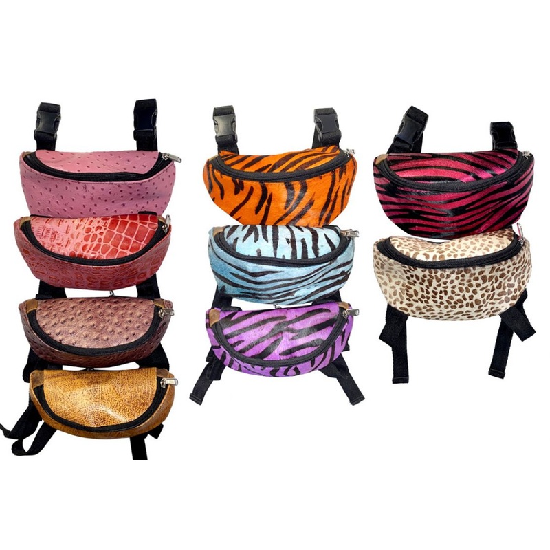 Showman Assorted Prints and Colors Leather Saddle Pouch