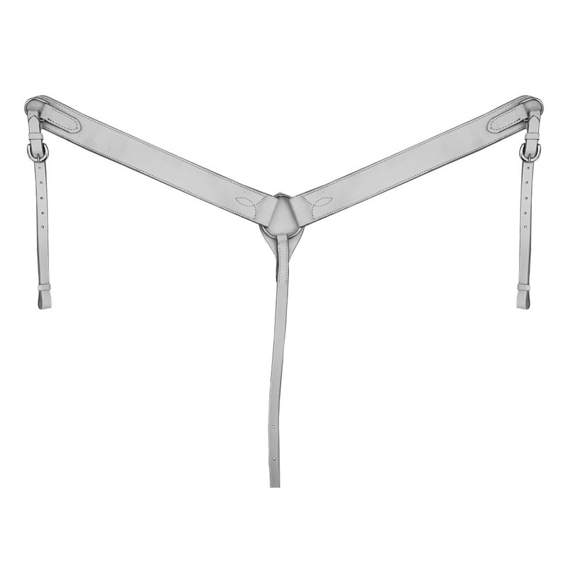 White Leather Horse Size Breast Collar