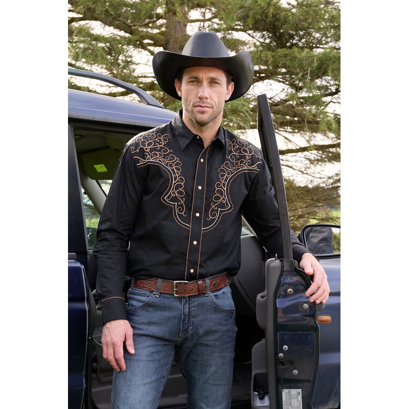 Wrangler Men’s Rhys Embroidered Long Sleeve Shirt