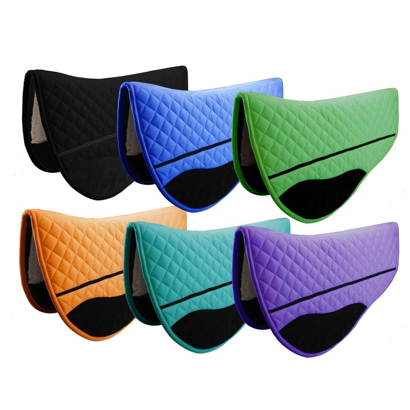 Tahoe Double Back Fleece Padded Wool Felt Contoured Western Barrel Saddle Pad 27″ x 31″