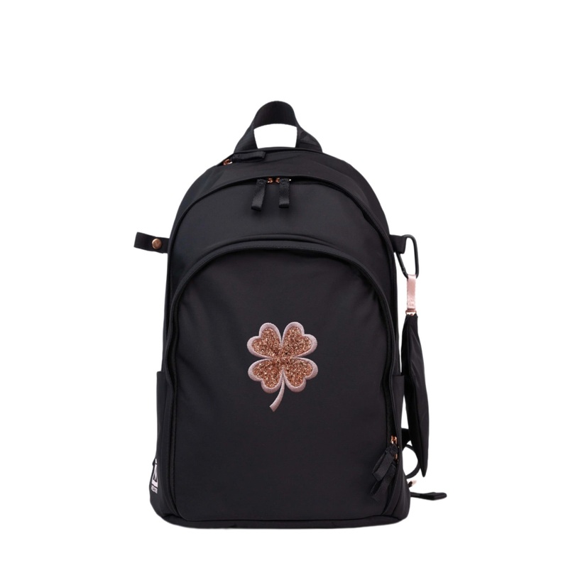 Veltri Novelty Delaire Lucky Clover Backpack, Black/Rosegold
