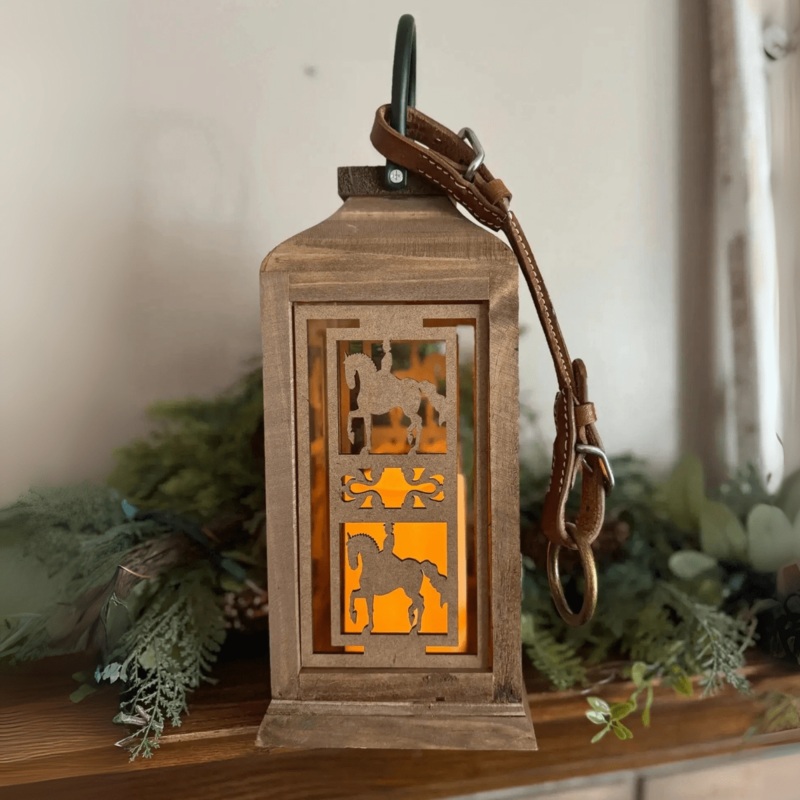 Wood Horse Lantern