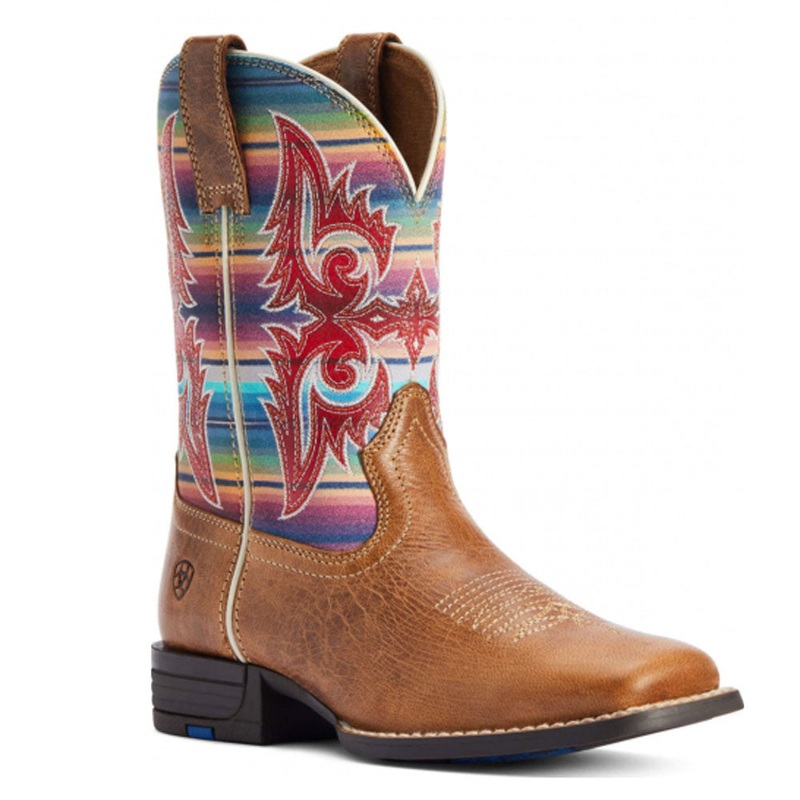 10042595 Ariat Youth Lonestar Ridge Square Toe Cowboy Boot – Tan / Old Muted Serape
