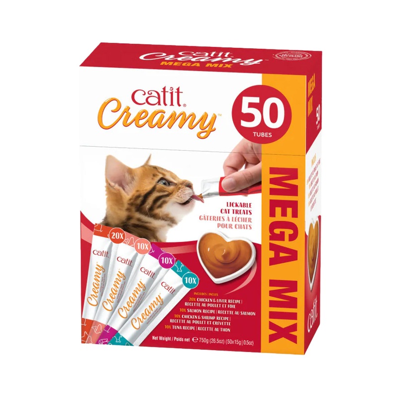 Catit Creamy Lickable Cat Treat Multipack 15 g – 50 Pack