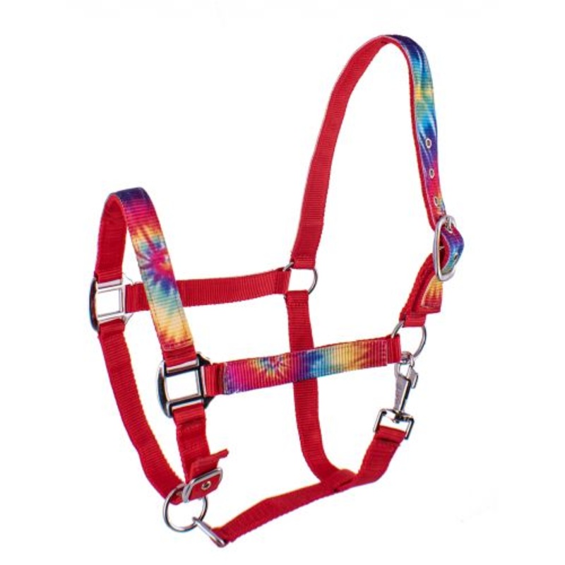 #632: 3ply Nylon Horse Sized Halter with Tie Dye design